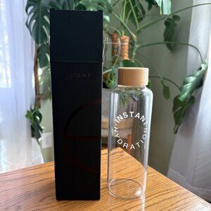 Instant Hydration 16oz Glass Water Bottle, New